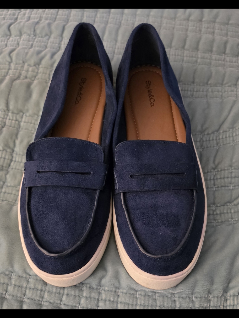 Style & Co. Navy Suede Penny Loafers for Women